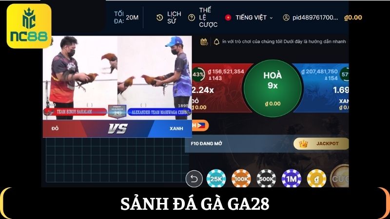 đá gà NC88 sảnh cá cược GA28