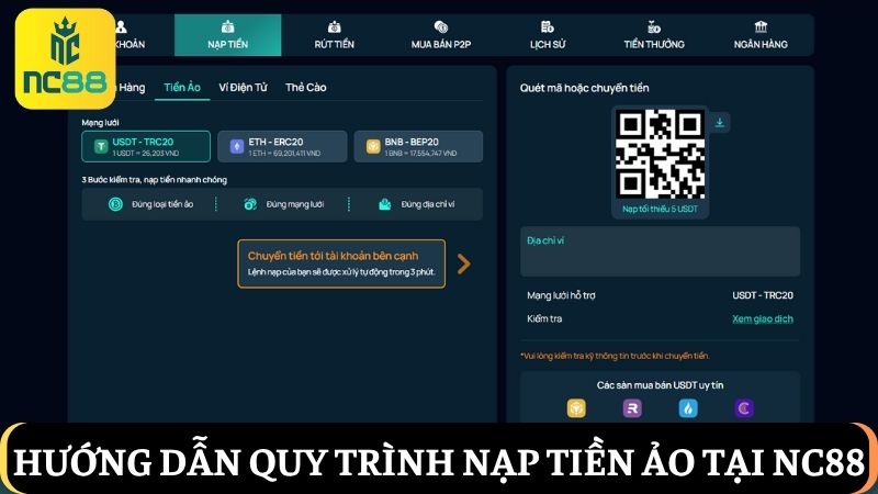 nạp tiền NC88 qua tiền ảo