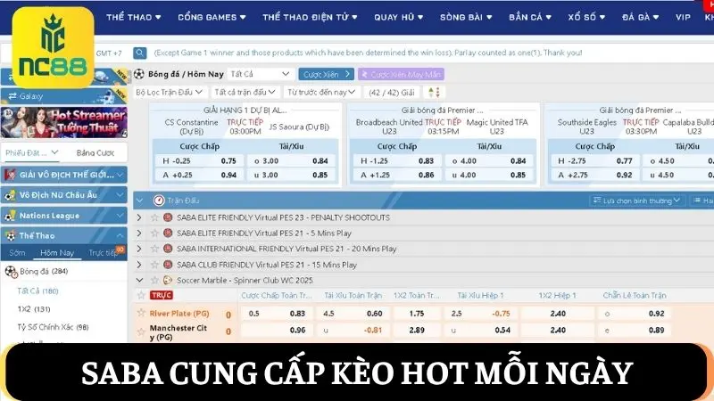 thể thao NC88 sảnh SABA